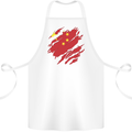 Torn China Flag Chinese Day Football Cotton Apron 100% Organic White