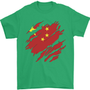 Torn China Flag Chinese Day Football Mens T-Shirt 100% Cotton Irish Green
