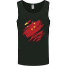 Torn China Flag Chinese Day Football Mens Vest Tank Top Black
