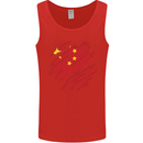 Torn China Flag Chinese Day Football Mens Vest Tank Top Red