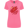 Torn China Flag Chinese Day Football Womens Wider Cut T-Shirt Azalea
