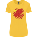 Torn China Flag Chinese Day Football Womens Wider Cut T-Shirt Yellow