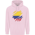 Torn Columbia Flag Columbian Day Football Childrens Kids Hoodie Light Pink