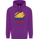 Torn Columbia Flag Columbian Day Football Childrens Kids Hoodie Purple
