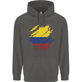 Torn Columbia Flag Columbian Day Football Childrens Kids Hoodie Storm Grey