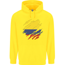 Torn Columbia Flag Columbian Day Football Childrens Kids Hoodie Yellow