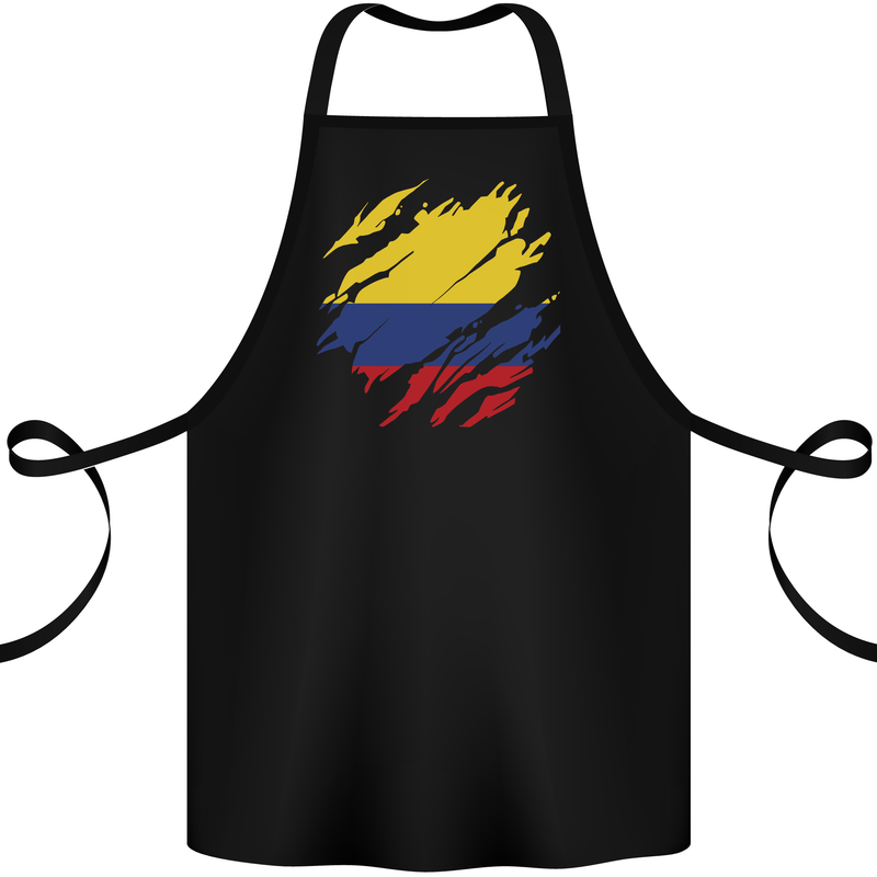 Torn Columbia Flag Columbian Day Football Cotton Apron 100% Organic Black
