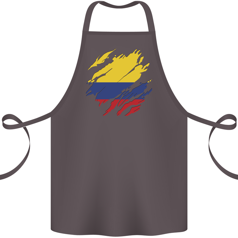 Torn Columbia Flag Columbian Day Football Cotton Apron 100% Organic Dark Grey