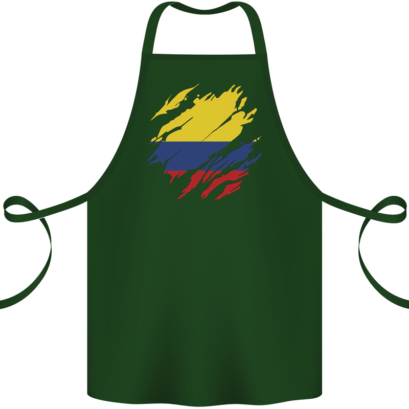 Torn Columbia Flag Columbian Day Football Cotton Apron 100% Organic Forest Green