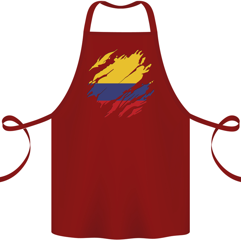Torn Columbia Flag Columbian Day Football Cotton Apron 100% Organic Maroon
