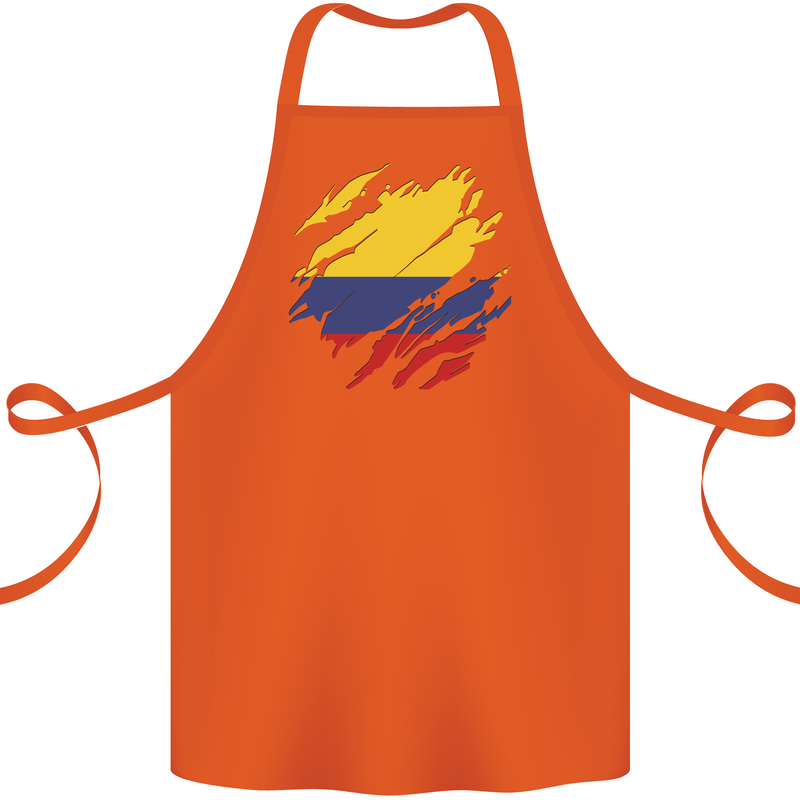 Torn Columbia Flag Columbian Day Football Cotton Apron 100% Organic Orange