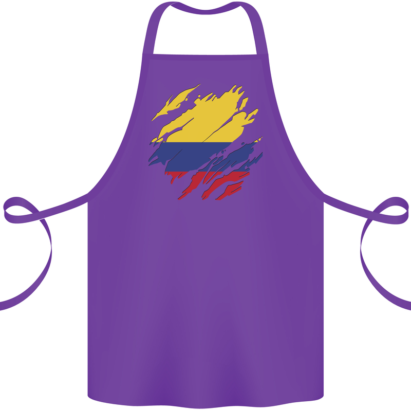 Torn Columbia Flag Columbian Day Football Cotton Apron 100% Organic Purple