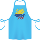 Torn Columbia Flag Columbian Day Football Cotton Apron 100% Organic Turquoise