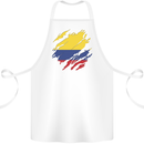 Torn Columbia Flag Columbian Day Football Cotton Apron 100% Organic White