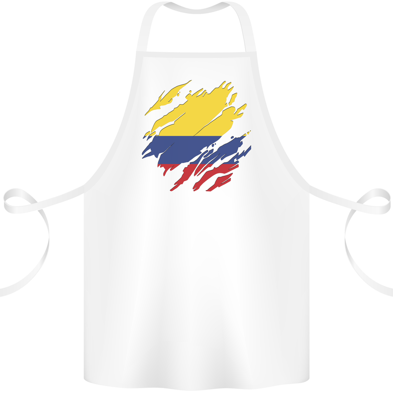 Torn Columbia Flag Columbian Day Football Cotton Apron 100% Organic White