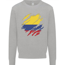 Torn Columbia Flag Columbian Day Football Kids Sweatshirt Jumper Sports Grey