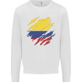 Torn Columbia Flag Columbian Day Football Kids Sweatshirt Jumper White