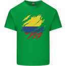 Torn Columbia Flag Columbian Day Football Kids T-Shirt Childrens Irish Green