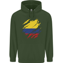 Torn Columbia Flag Columbian Day Football Mens 80% Cotton Hoodie Forest Green