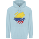 Torn Columbia Flag Columbian Day Football Mens 80% Cotton Hoodie Light Blue