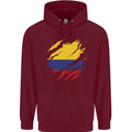 Torn Columbia Flag Columbian Day Football Mens 80% Cotton Hoodie Maroon
