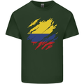 Torn Columbia Flag Columbian Day Football Mens Cotton T-Shirt Tee Top Forest Green