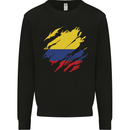 Torn Columbia Flag Columbian Day Football Mens Sweatshirt Jumper Black