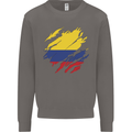 Torn Columbia Flag Columbian Day Football Mens Sweatshirt Jumper Charcoal