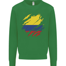Torn Columbia Flag Columbian Day Football Mens Sweatshirt Jumper Irish Green