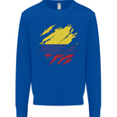 Torn Columbia Flag Columbian Day Football Mens Sweatshirt Jumper Royal Blue