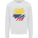 Torn Columbia Flag Columbian Day Football Mens Sweatshirt Jumper White