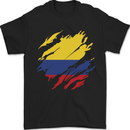 Torn Columbia Flag Columbian Day Football Mens T-Shirt 100% Cotton Black