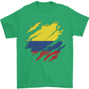 Torn Columbia Flag Columbian Day Football Mens T-Shirt 100% Cotton Irish Green