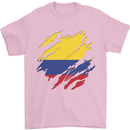 Torn Columbia Flag Columbian Day Football Mens T-Shirt 100% Cotton Light Pink