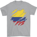 Torn Columbia Flag Columbian Day Football Mens T-Shirt 100% Cotton Sports Grey