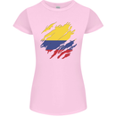 Torn Columbia Flag Columbian Day Football Womens Petite Cut T-Shirt Light Pink