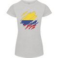 Torn Columbia Flag Columbian Day Football Womens Petite Cut T-Shirt Sports Grey