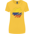 Torn Columbia Flag Columbian Day Football Womens Wider Cut T-Shirt Yellow
