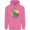 Torn Comoros Flag Comorian Day Football Childrens Kids Hoodie Azalea