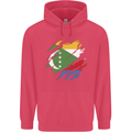 Torn Comoros Flag Comorian Day Football Childrens Kids Hoodie Heliconia