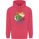 Torn Comoros Flag Comorian Day Football Childrens Kids Hoodie Heliconia