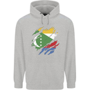 Torn Comoros Flag Comorian Day Football Childrens Kids Hoodie Sports Grey