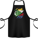 Torn Comoros Flag Comorian Day Football Cotton Apron 100% Organic Black