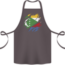 Torn Comoros Flag Comorian Day Football Cotton Apron 100% Organic Dark Grey