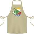 Torn Comoros Flag Comorian Day Football Cotton Apron 100% Organic Khaki