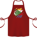 Torn Comoros Flag Comorian Day Football Cotton Apron 100% Organic Maroon