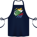 Torn Comoros Flag Comorian Day Football Cotton Apron 100% Organic Navy Blue