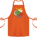 Torn Comoros Flag Comorian Day Football Cotton Apron 100% Organic Orange