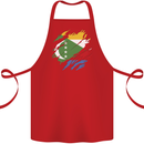 Torn Comoros Flag Comorian Day Football Cotton Apron 100% Organic Red