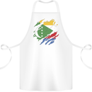 Torn Comoros Flag Comorian Day Football Cotton Apron 100% Organic White
